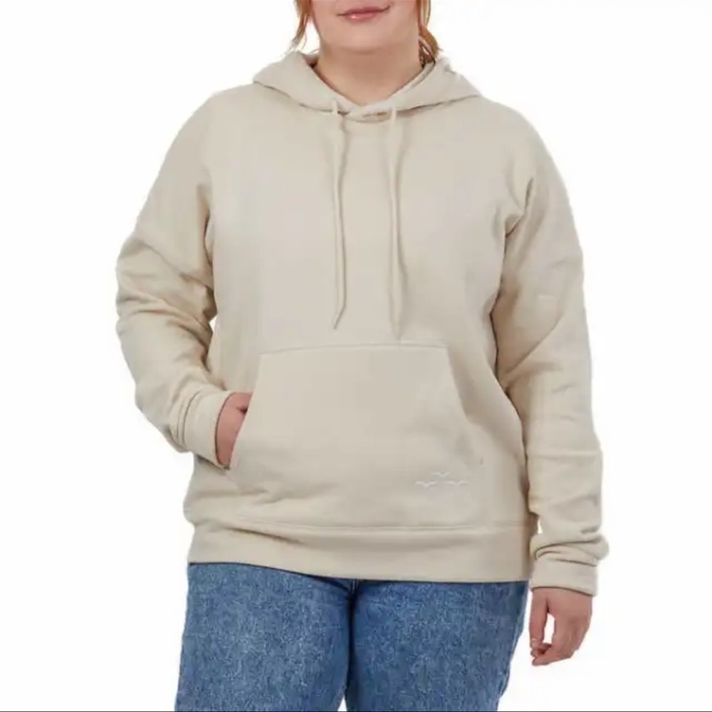 NWT Lazypants Ladies' Velour Fleece Hoodie Beige - Size XL